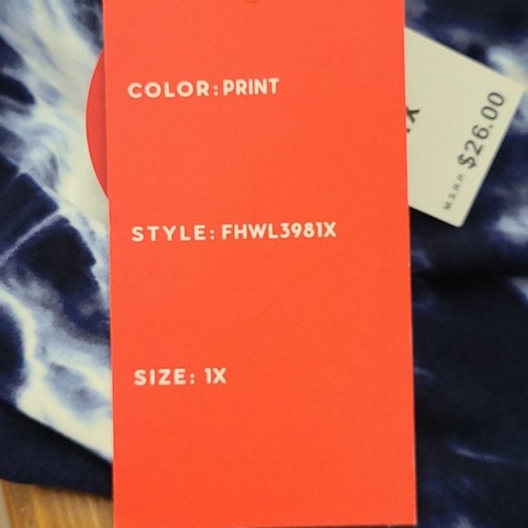 Dark Blue Tie Dye Print Leggings - Picture 7 of 7